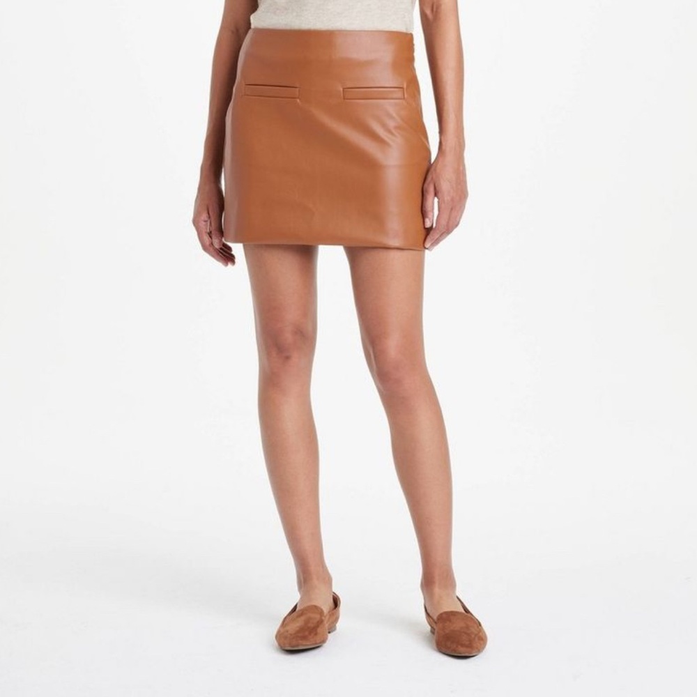 Faux Leather Brown Women's Mini Skirt Festival Rodeo Cowgirl Western Boho Skirt